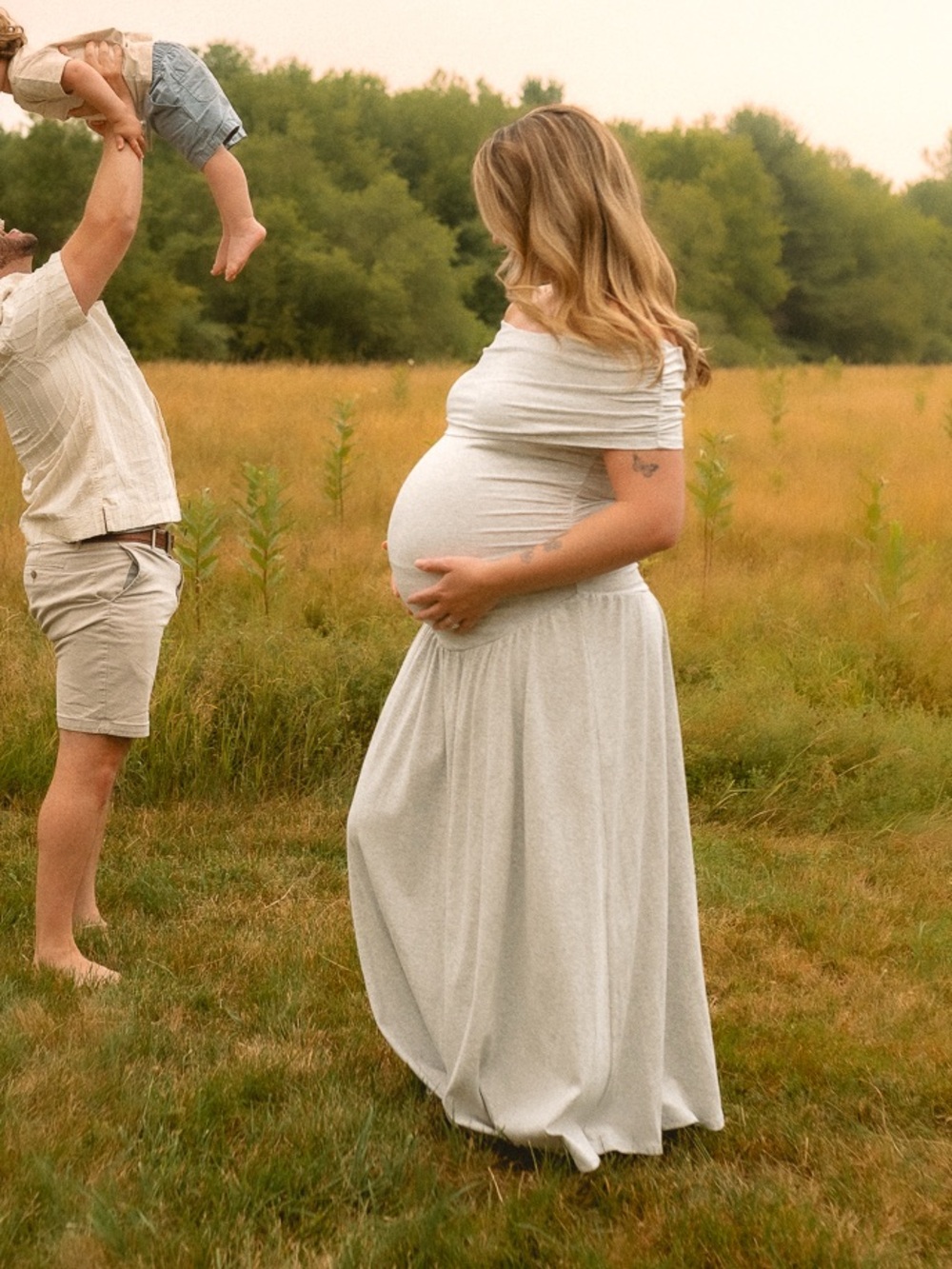 Field of Dreams Maxi Dress in soft gray
